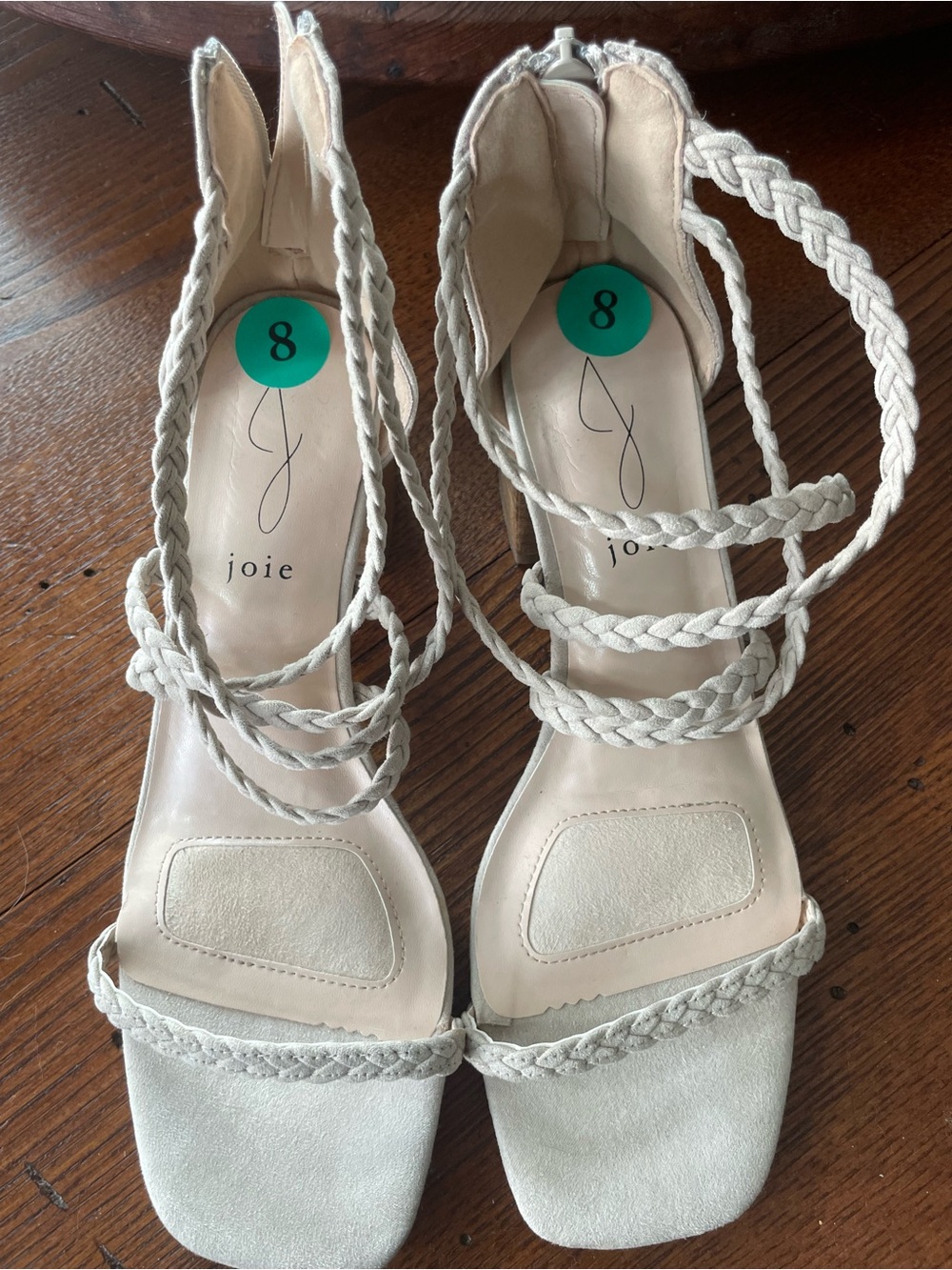 Joie Cream Braided Strap Sandals-Like New-Size 8